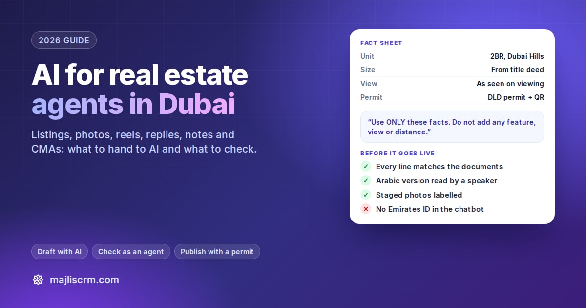AI for real estate agents in Dubai: a listing fact sheet with a facts-only prompt and a checklist before the ad goes live